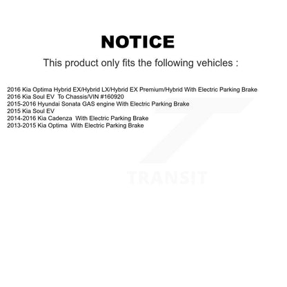 Brake Rotor And Semi-Metallic Pad Rear Kit For Kia Optima Hyundai Sonata Soul EV