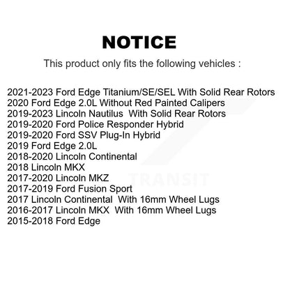 Brake Rotor Semi-Metallic Pad Rear Kit For Ford Edge Fusion Lincoln Nautilus MKX