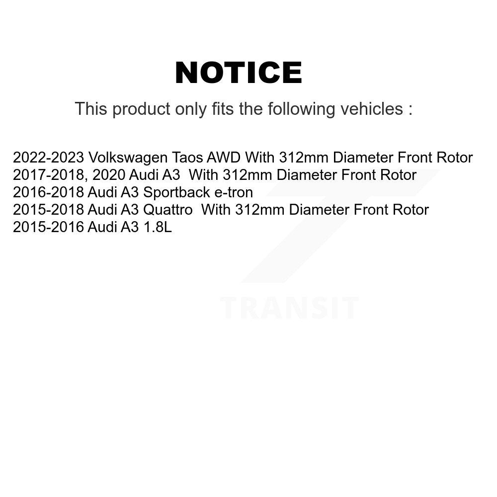 Brake Rotor Semi-Metallic Pad Front Rear Kit For Volkswagen Taos Audi A3 Quattro