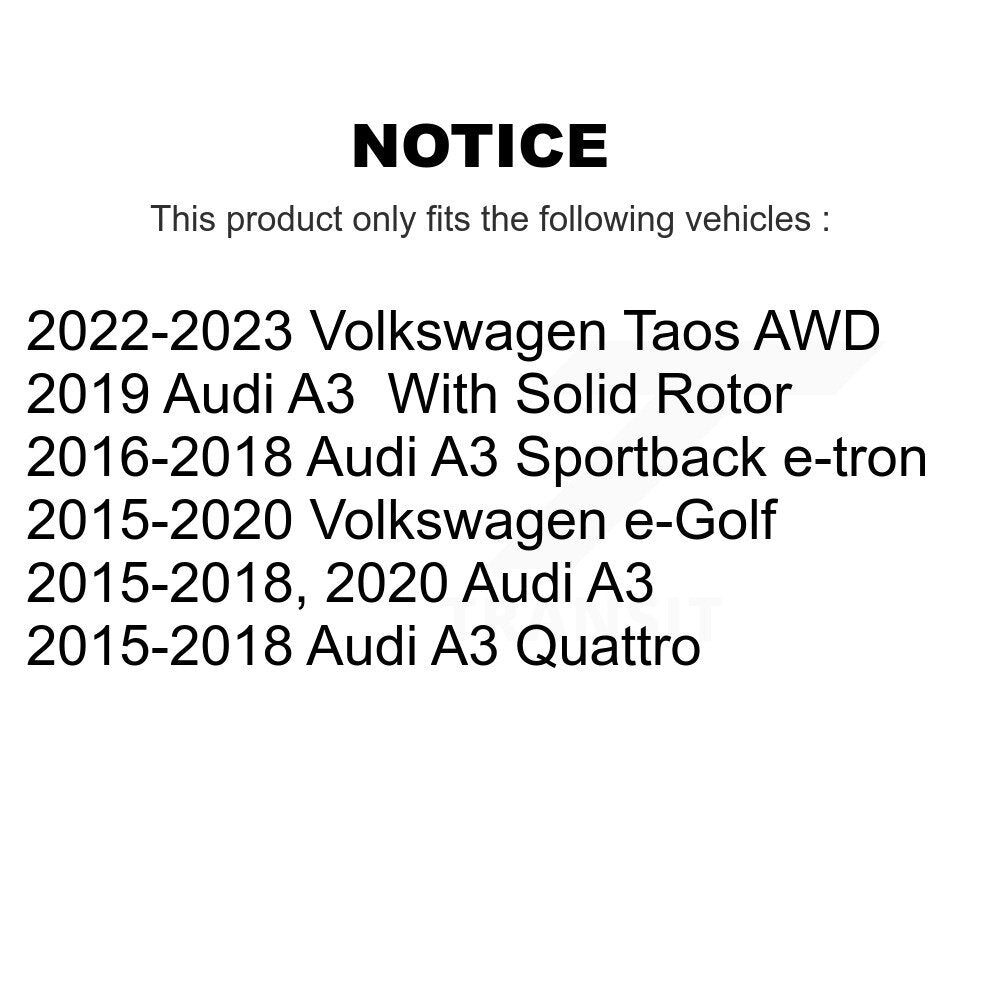 Brake Rotors & Semi-Metallic Pad Rear Kit For Volkswagen Taos Audi A3 Quattro TT