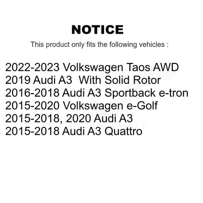 Brake Rotors & Semi-Metallic Pad Rear Kit For Volkswagen Taos Audi A3 Quattro TT