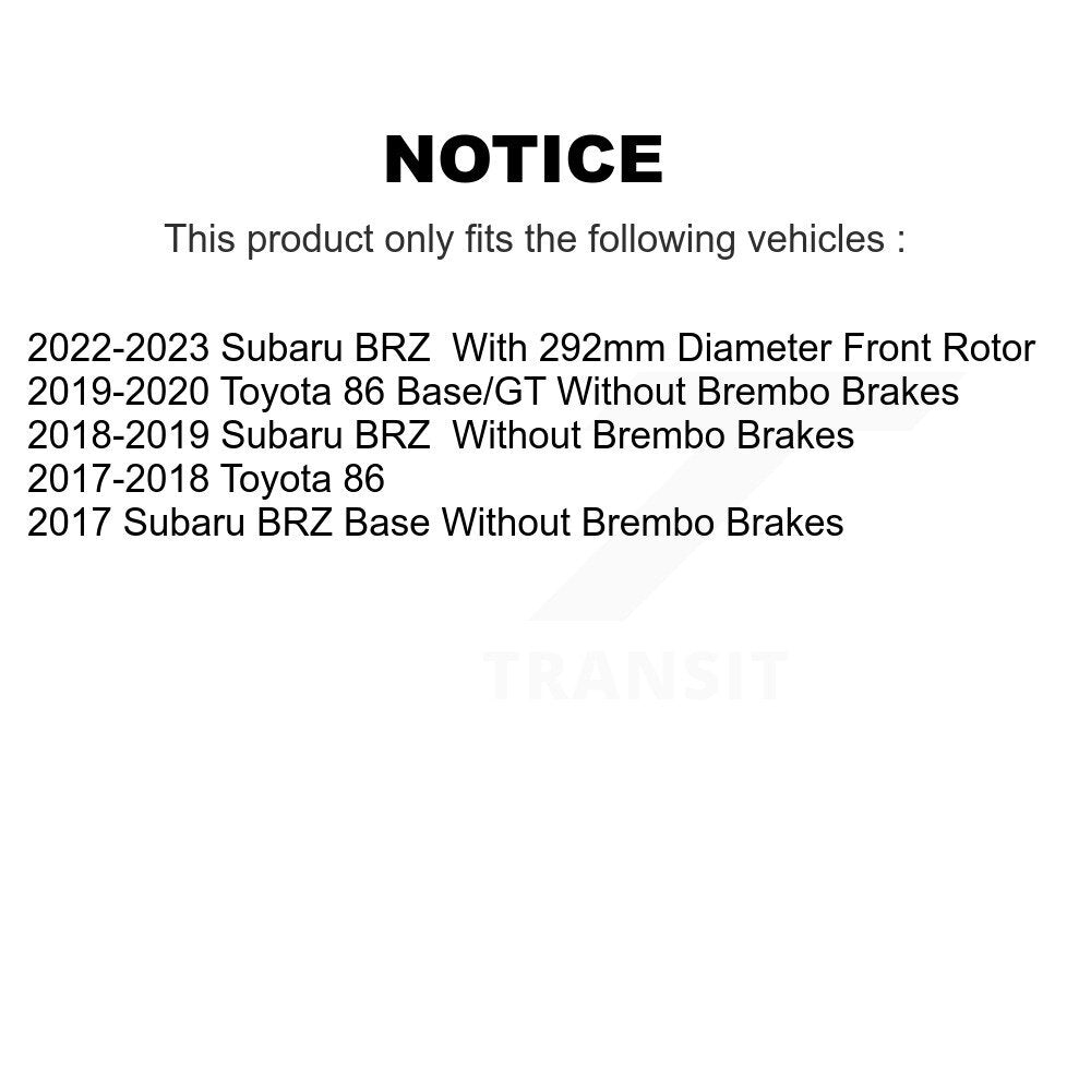 Disc Brake Rotors Semi-Metallic Pad Front Rear Kit For Subaru BRZ Toyota 86 GR86