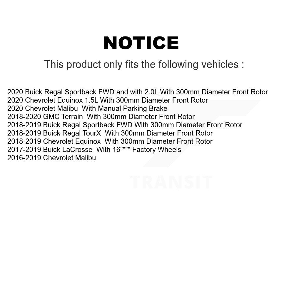 Brake Rotor Semi-Metallic Pad Front Kit For Chevrolet Equinox GMC Terrain Malibu