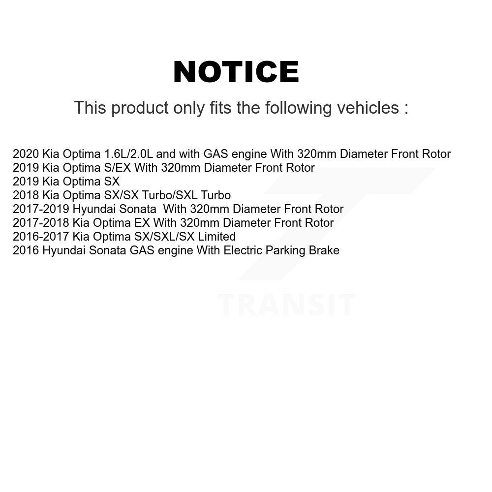 Disc Brake Rotors And Semi-Metallic Pads Front Kit For Hyundai Sonata Kia Optima