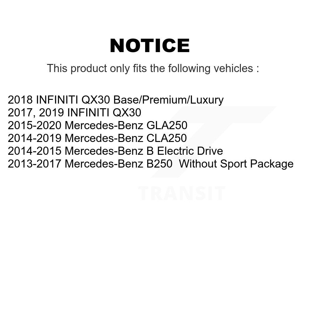 Brake Rotor & Semi-Metallic Pad Front Kit For Mercedes-Benz GLA250 CLA250 B250 B