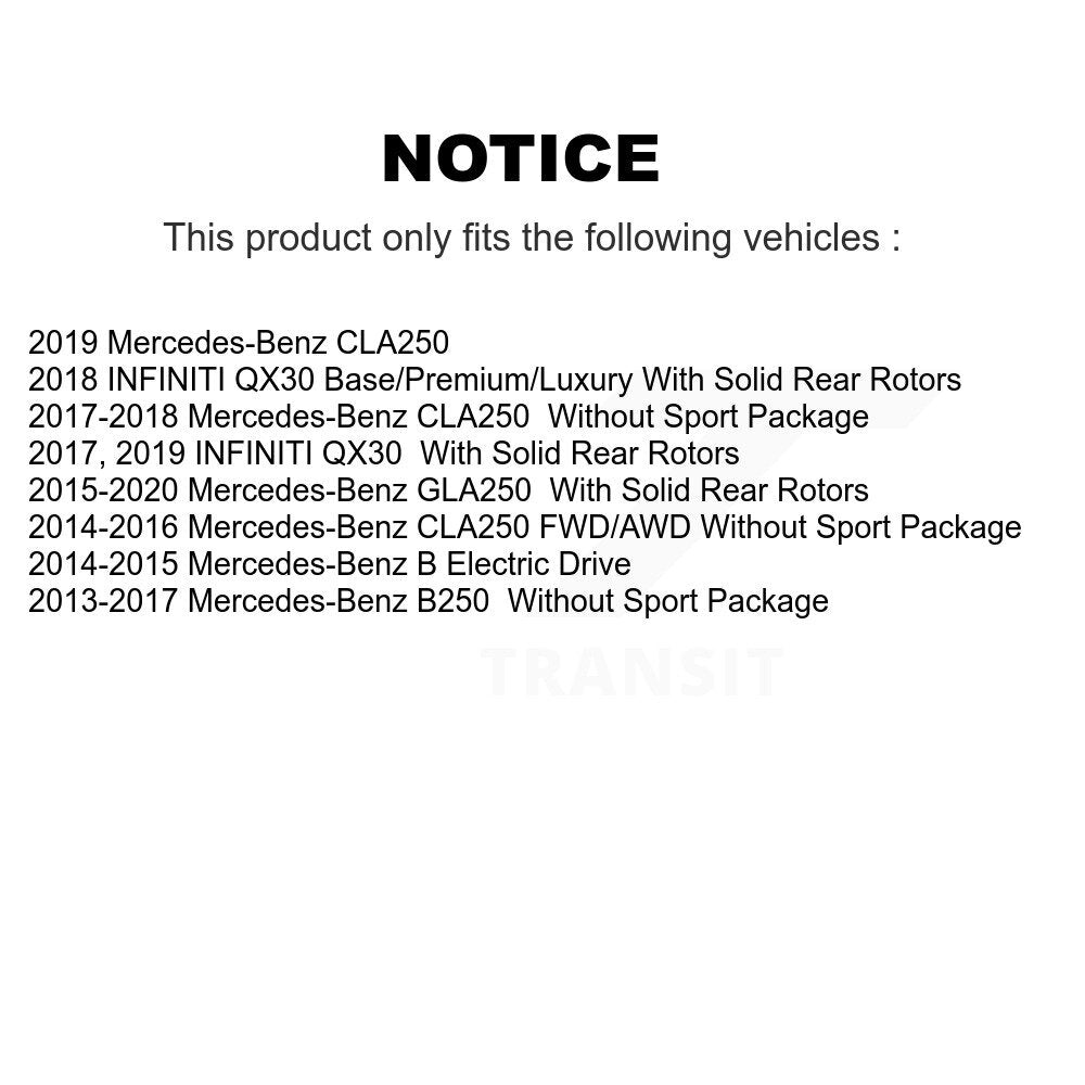 Brake Rotor & Semi-Metallic Pad Front Rear Kit For Mercedes-Benz GLA250 CLA250 B