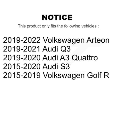 Brake Rotor Semi-Metallic Pad Front Rear Kit For Audi Q3 Volkswagen Golf R S3 A3