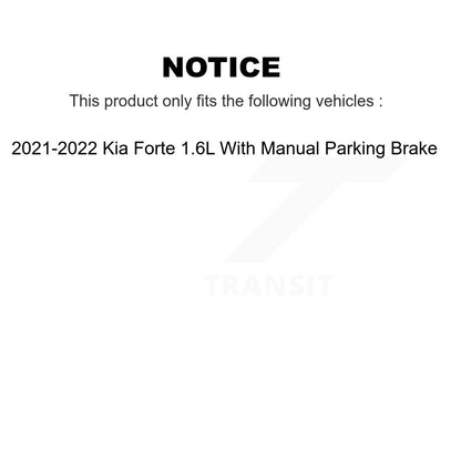 Disc Brake Rotors And Semi-Metallic Pads Front Rear Kit For 2021 Kia Forte5 1.6L