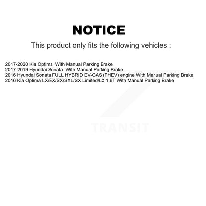 Disc Brake Rotors And Semi-Metallic Pads Rear Kit For Hyundai Sonata Kia Optima