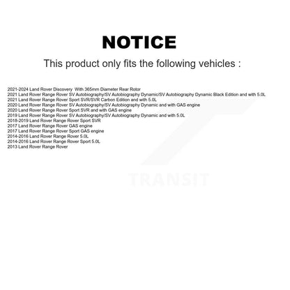 Brake Rotor & Semi-Metallic Pad Rear Kit For Land Rover Range Sport Defender 110