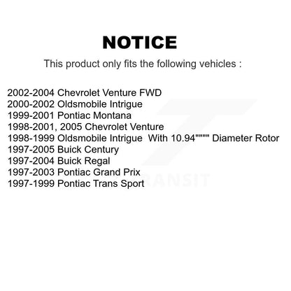 Brake Rotor Semi-Metallic Pad Front Rear Kit For Buick Century Chevrolet Venture