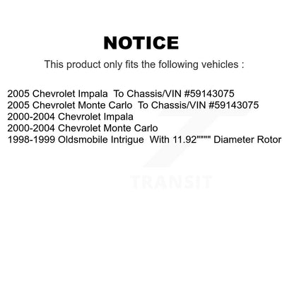 Brake Rotors & Semi-Metallic Pad Front Rear Kit For Chevrolet Impala Monte Carlo
