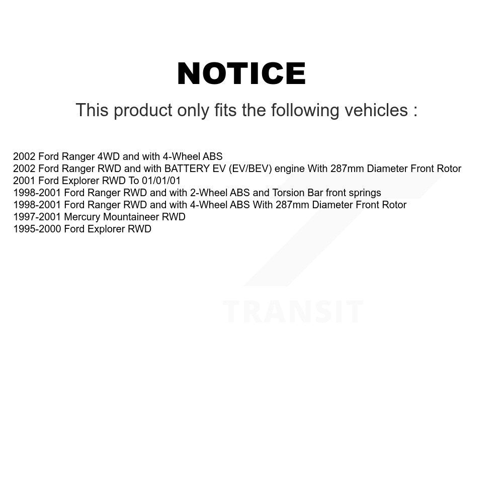 Brake Rotors & Semi-Metallic Pad Front Rear Kit For Ford Ranger Explorer Mercury
