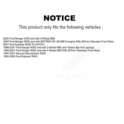 Brake Rotors & Semi-Metallic Pad Front Rear Kit For Ford Ranger Explorer Mercury