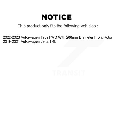 Disc Brake Rotors And Semi-Metallic Pad Front Rear Kit For Volkswagen Jetta Taos