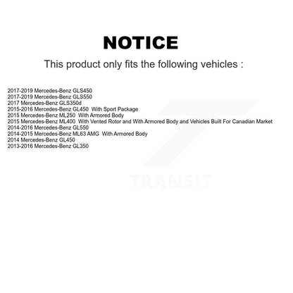 Brake Rotor Semi-Metallic Pad Rear Kit For Mercedes-Benz GL350 GLS450 ML400 ML63