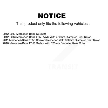 Disc Brake Rotors And Semi-Metallic Pads Rear Kit For Mercedes-Benz E550 CLS550