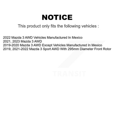 Disc Brake Rotors And Semi-Metallic Pads Front Rear Kit For Mazda 3 Sport AWD