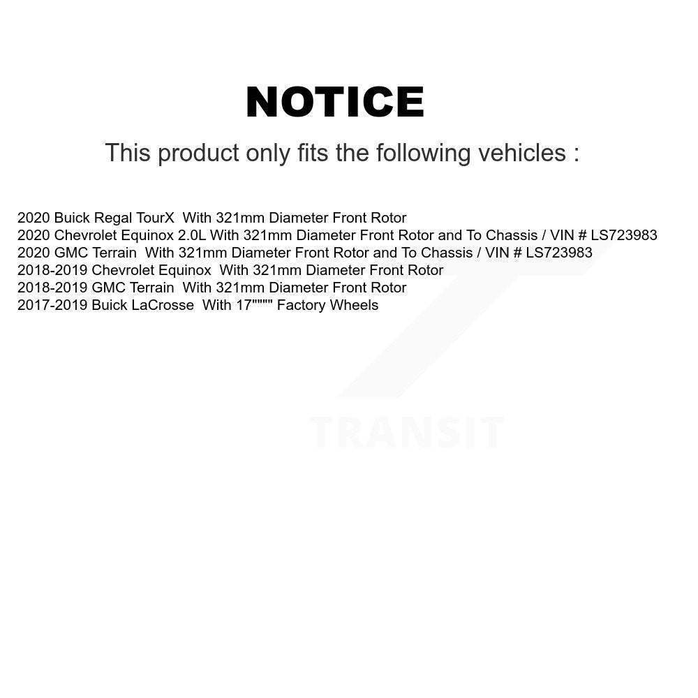 Brake Rotor & Semi-Metallic Pad Front Rear Kit For Chevrolet Equinox GMC Terrain