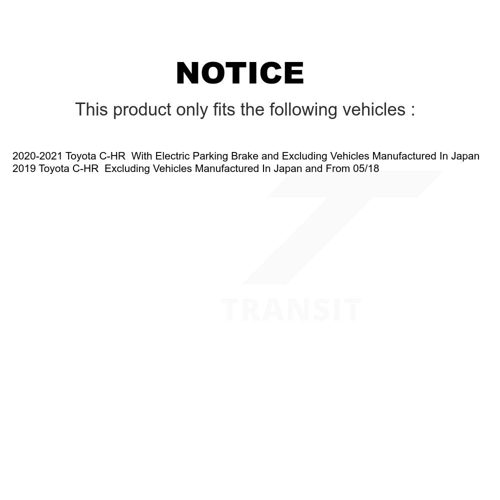 Disc Brake Rotors And Semi-Metallic Pads Front Rear Kit For Toyota C-HR