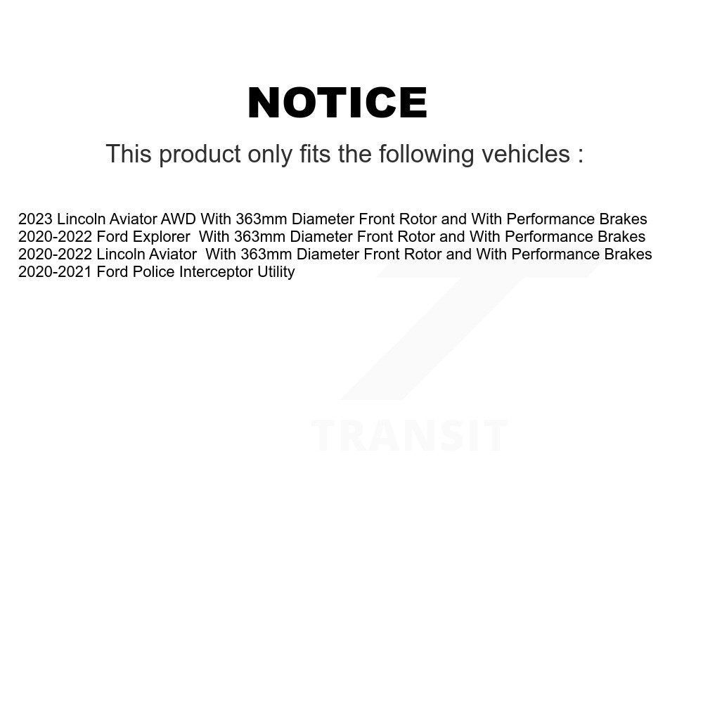Brake Rotor Semi-Metallic Pad Front Kit For Ford Explorer Lincoln Aviator Police
