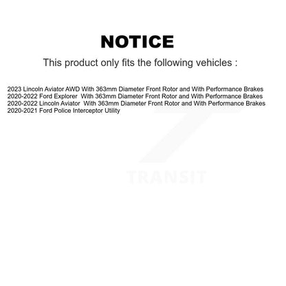 Brake Rotor Semi-Metallic Pad Front Kit For Ford Explorer Lincoln Aviator Police