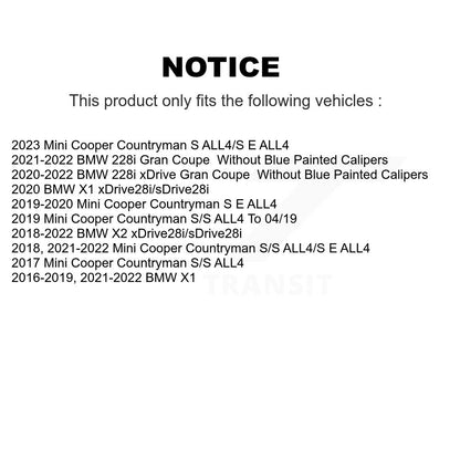 Brake Rotor And Semi-Metallic Pad Front Kit For BMW X1 Mini Cooper Countryman X2