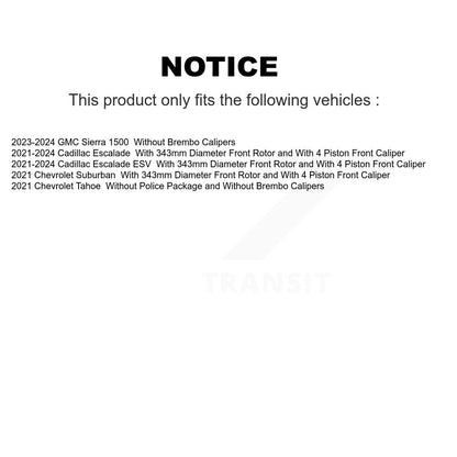 Brake Rotors Semi-Metallic Pad Front Kit For GMC Chevrolet Silverado 1500 Sierra