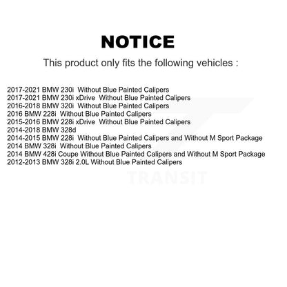 Brake Rotor & Semi-Metallic Pad Rear Kit For BMW 230i xDrive 228i 328i 428i 328d
