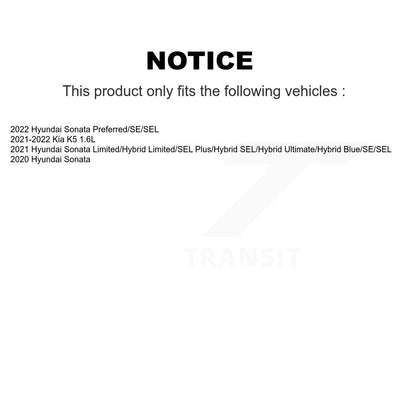 Disc Brake Rotors & Semi-Metallic Pad Rear Kit For Hyundai Sonata Kia Niro EV K5