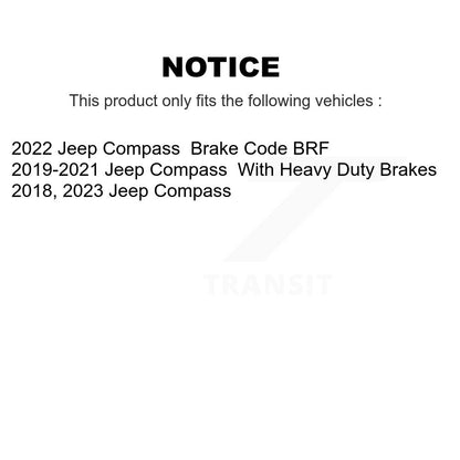 Disc Brake Rotors And Semi-Metallic Pads Rear Kit For Jeep Compass