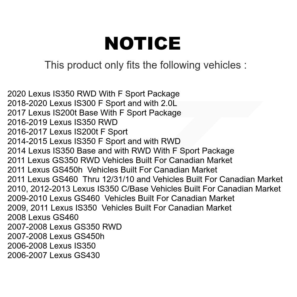 Brake Rotor Semi-Metallic Pad Front Kit For Lexus IS350 IS300 GS350 GS450h GS430