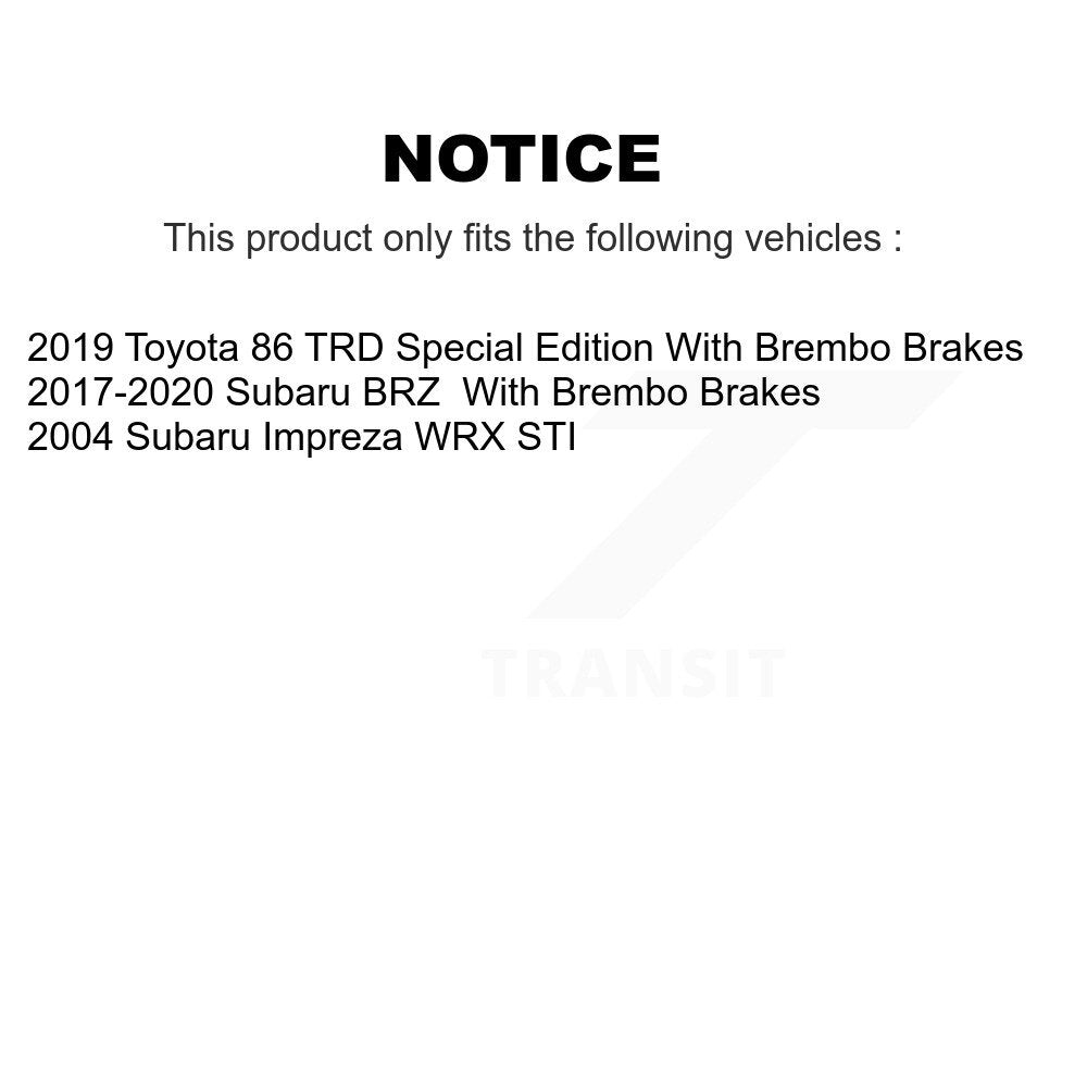 Disc Brake Rotors & Semi-Metallic Pad Front Kit For Subaru BRZ Impreza Toyota 86