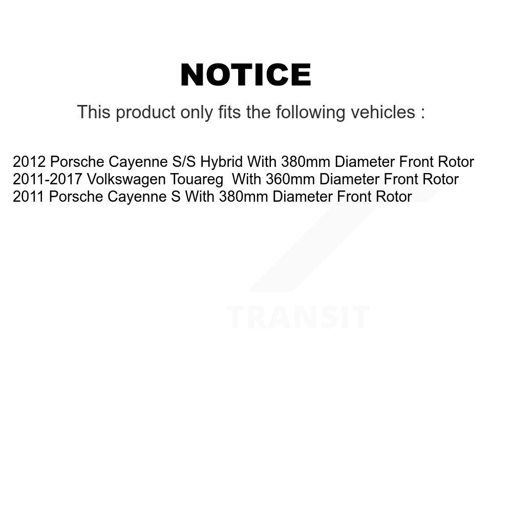 Disc Brake Rotor & Semi-Metallic Pad Front Rear Kit (6Pc) For Volkswagen Touareg