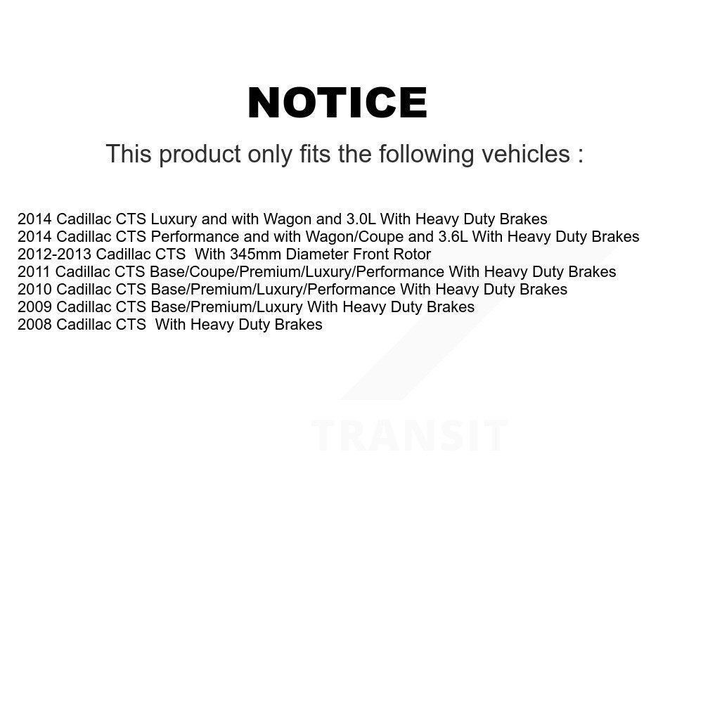 Disc Brake Rotors And Ceramic Pads Front Kit For Cadillac CTS