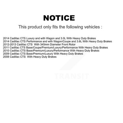 Disc Brake Rotors And Ceramic Pads Front Kit For Cadillac CTS