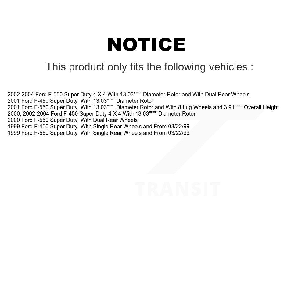 Disc Brake Rotors And Ceramic Pads Front Kit For Ford F-550 Super Duty F-450