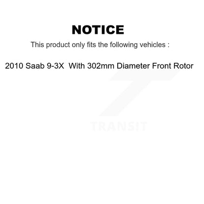 Brake Rotors Ceramic Pad Front Kit For Saab 9-3X With 302mm Diameter Rotor