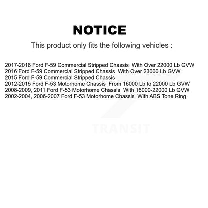 Disc Brake Rotor Ceramic Pad Front Rear Kit For Ford F-53 Motorhome Chassis F-59