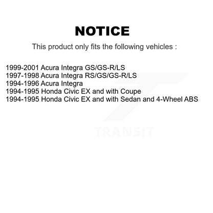 Disc Brake Rotors And Ceramic Pads Front Rear Kit For Acura Integra Honda Civic
