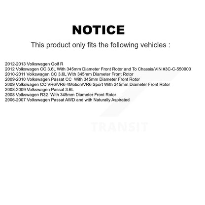 Disc Brake Rotors Ceramic Pad Front Rear Kit For Volkswagen Passat CC Golf R R32