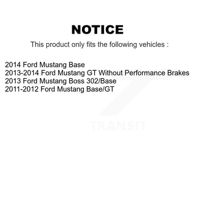 Disc Brake Rotors And Ceramic Pads Rear Kit For Ford Mustang