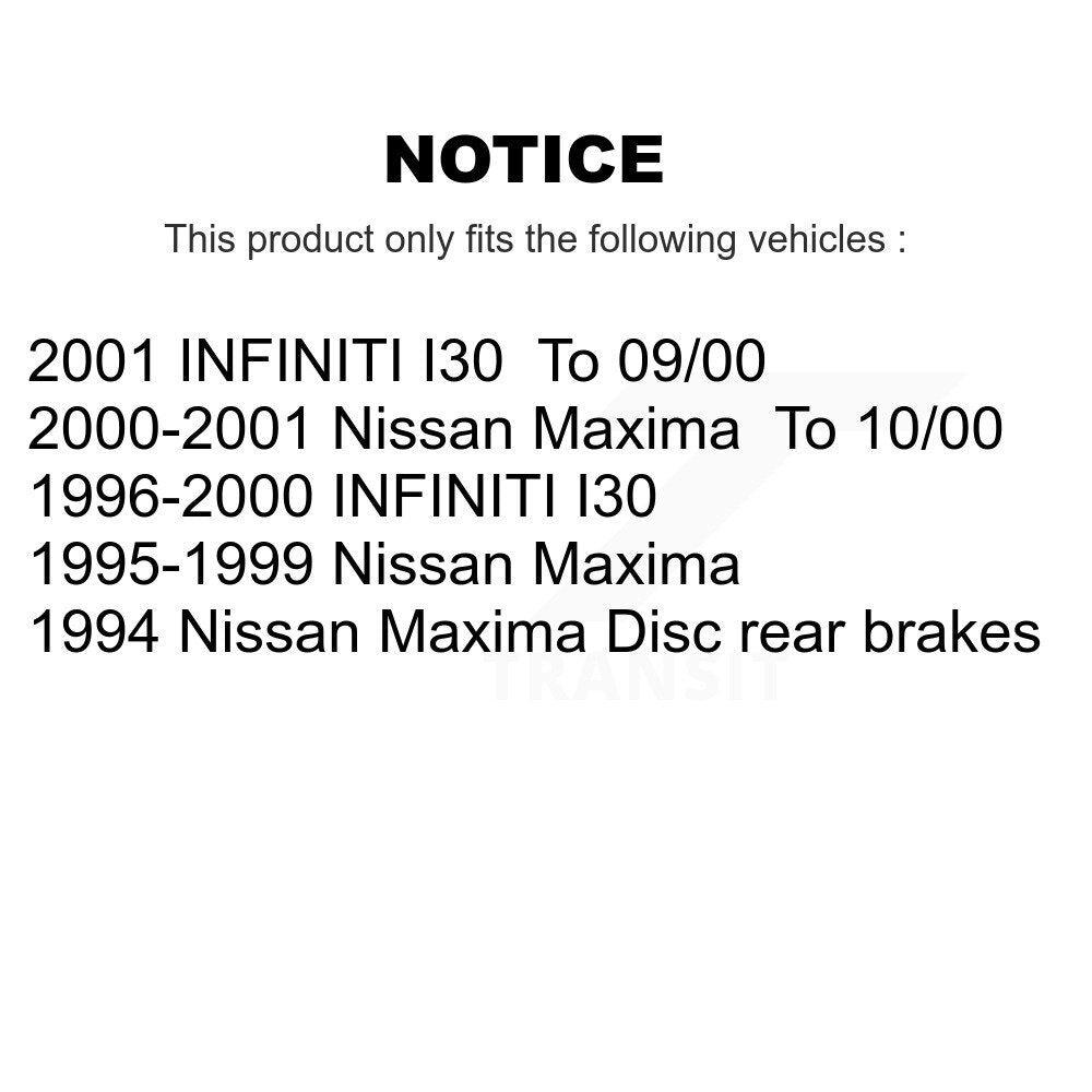 Disc Brake Rotors And Ceramic Pads Rear Kit For Nissan Maxima INFINITI I30