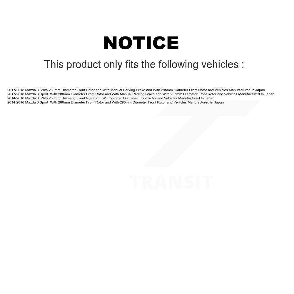 Disc Brake Rotors And Ceramic Pads Rear Kit For Mazda 3 Sport