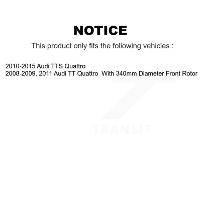 Disc Brake Rotors And Ceramic Pads Front Kit For Audi TT Quattro TTS