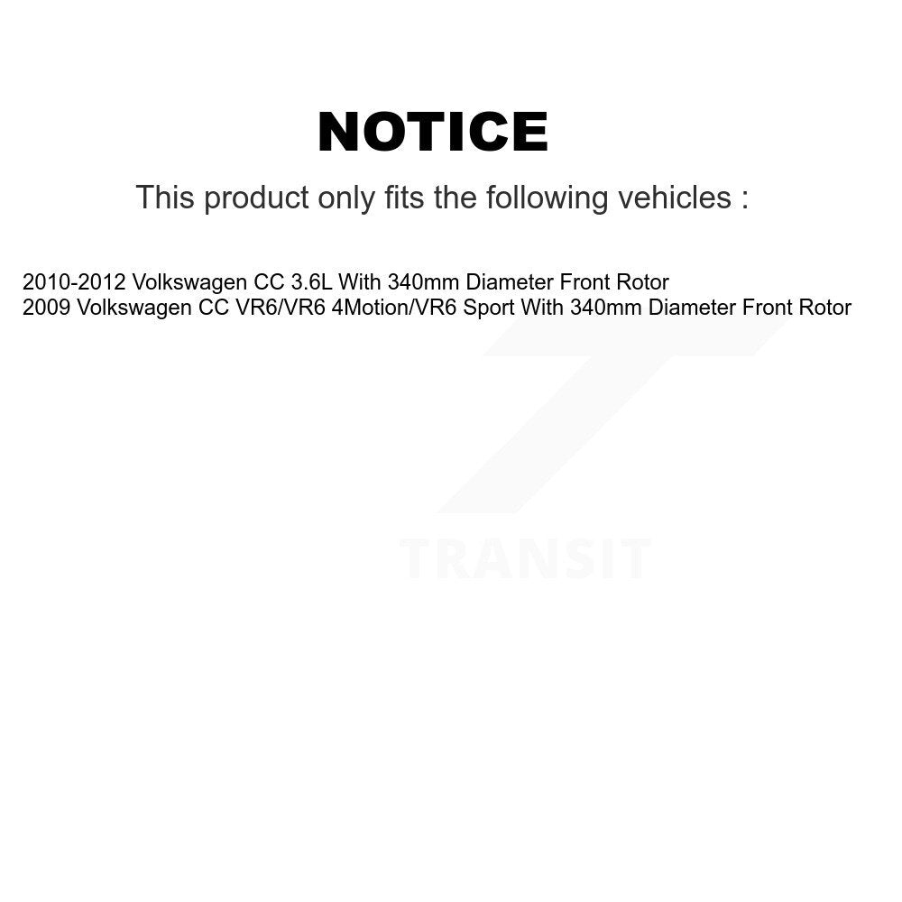 Disc Brake Rotors And Ceramic Pads Front Rear Kit For Volkswagen CC