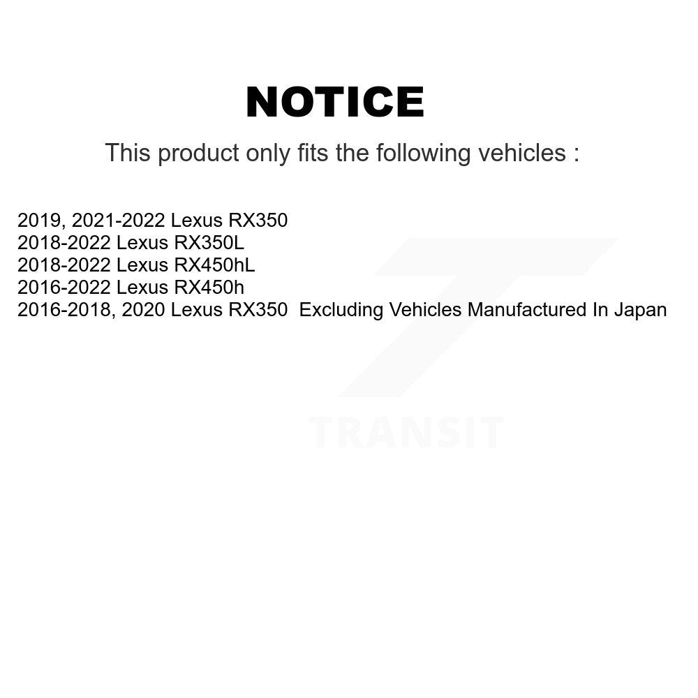 Brake Rotor And Ceramic Pad Front Rear Kit For Lexus RX350 RX450h RX350L RX450hL