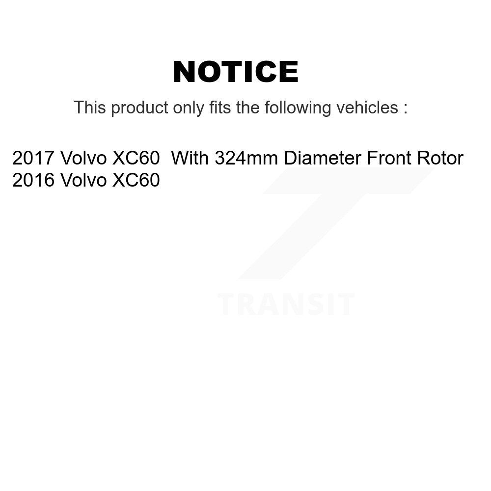 Disc Brake Rotors And Ceramic Pads Front Kit For Volvo XC60