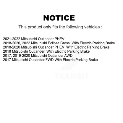 Brake Rotor And Ceramic Pad Rear Kit For Mitsubishi Outlander Eclipse Cross PHEV