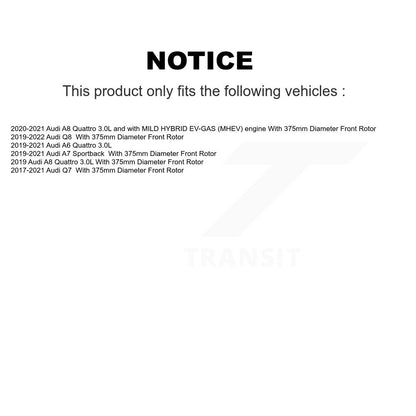 Disc Brake Rotor Ceramic Pad Front Kit For Audi Q7 Q8 A6 Quattro A7 Sportback A8